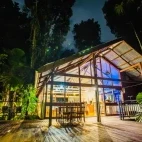 Exterior of the restaurant at Daintree Wilderness Lodge, Australia.
