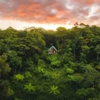 Aerial view of Rose Gums Wilderness Retreat, Australia.