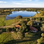 Aerial of Fazenda Barranco Alto in the South Pantanal, Brazil.