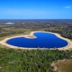 Aerial view of Heart Lake, South Pantanal, Brazil.