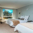 Twin room with double beds, at the Hotel Lago Grey, Chile.