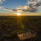 The viewing tower at Dinaka Camp, Botswana.
