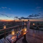 Evening at the lookout deck, at Dinaka Camp, Botswana.