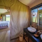 View of an en suite bathroom facility at Karangoma, Botswana. 