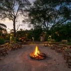 The campfire area at Karangoma, Botswana.