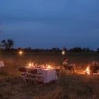 Evening bush dinner at Kweene Trails, Botswana.