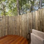 Example of the outdoor shower facilities at Shinde Footsteps Camp.