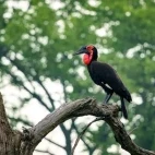 Southern ground hornbill in the Okavango Delta, Botswana.