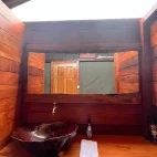 Bathroom sink at Loango Savannah Camp, Gabon