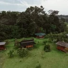 Aerial view of Lopé Research Lodge, Gabon