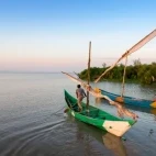 Fishermen heading out on Lake Victoria, Kenya.