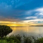 Landscape view of Lake Victoria, Kenya.