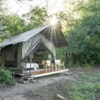 A safari tent at Chicari Camp, Gorongosa, Mozambique.