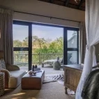 One of the bedrooms in the exclusive villa at Jock Safari Lodge.