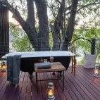 View of a suite's outdoor bath facilities.