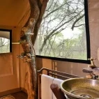 Bathroom at Rhino Plains Camp in South Africa.