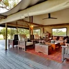 Main area at Rhino Plains Camp in South Africa.