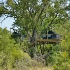 Sleep-out deck at Rhino Plains Camp in South Africa.