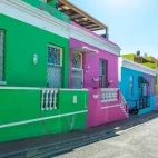 Street view of the Malay quarter of Bo Kaap, in South Africa