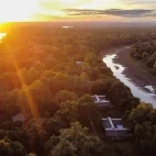 Aerial view of KuKaya, luxury chalet accommodation in Zambia.