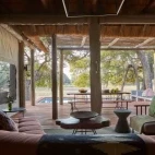 The central lounge area in a chalet, KuKaya, Zambia.