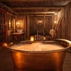 Large freestanding bath, available with all four rooms at Zungulila.