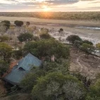 An aerial view of Sable Valley Lodge, Zimbabwe.