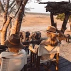 Guests relaxing at Sable Valley Lodge, Zimbabwe.