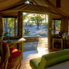 Bedroom at Hyena Pan Tented Camp in Botswana