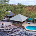 Swimming pool at Hyena Pan Tented Camp in Botswana