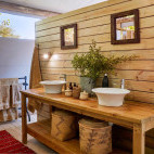 Bathroom at The Jackal and Hide in Khwai Concession, Botswana