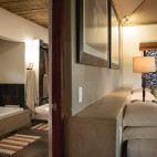 Bedroom & bathroom at Mashatu Lodge in Botswana