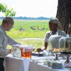 Buffet at Kwara Camp in Okavango Delta, Botswana