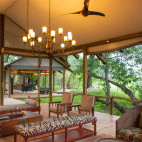 Main area at Kwara Camp in Okavango Delta, Botswana