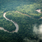 Aerial of Odzala-Kokoua National Park, Congo.
