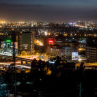 Aerial of Addis Ababa at night