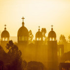 Orthodox church at dawn in Addis Ababa, Ethiopia