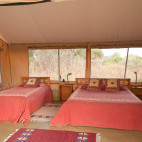 Twin bedroom at Porini Amboseli Camp in Kenya