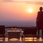 View and masai warrior at Lentorre Lodge in Kenya.