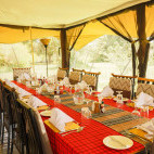 Dining room at Porini Lion Camp in Kenya.
