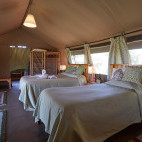 Twin bedroom at Porini Lion Camp in Kenya