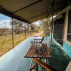 Verandah at Porini Rhino Camp in Kenya