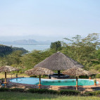 Swimming pool at Sunbird Lodge in Kenya.