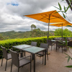 Outdoor dining at Mantadia Lodge in Madagascar.