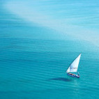 Sailing dhow at Azura Benguerra in Mozambique
