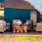 Seating area outside a lodge at Ai Aiba Lodge in Namibia.