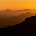 Sunset at Grootberg Lodge in Namibia.