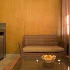 Seating area at Okaukuejo Camp in Namibia