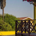 Balcony at Walvis Bay Lagoon Lodge, Namibia.