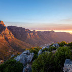 Table Mountain in Cape Town at sunset